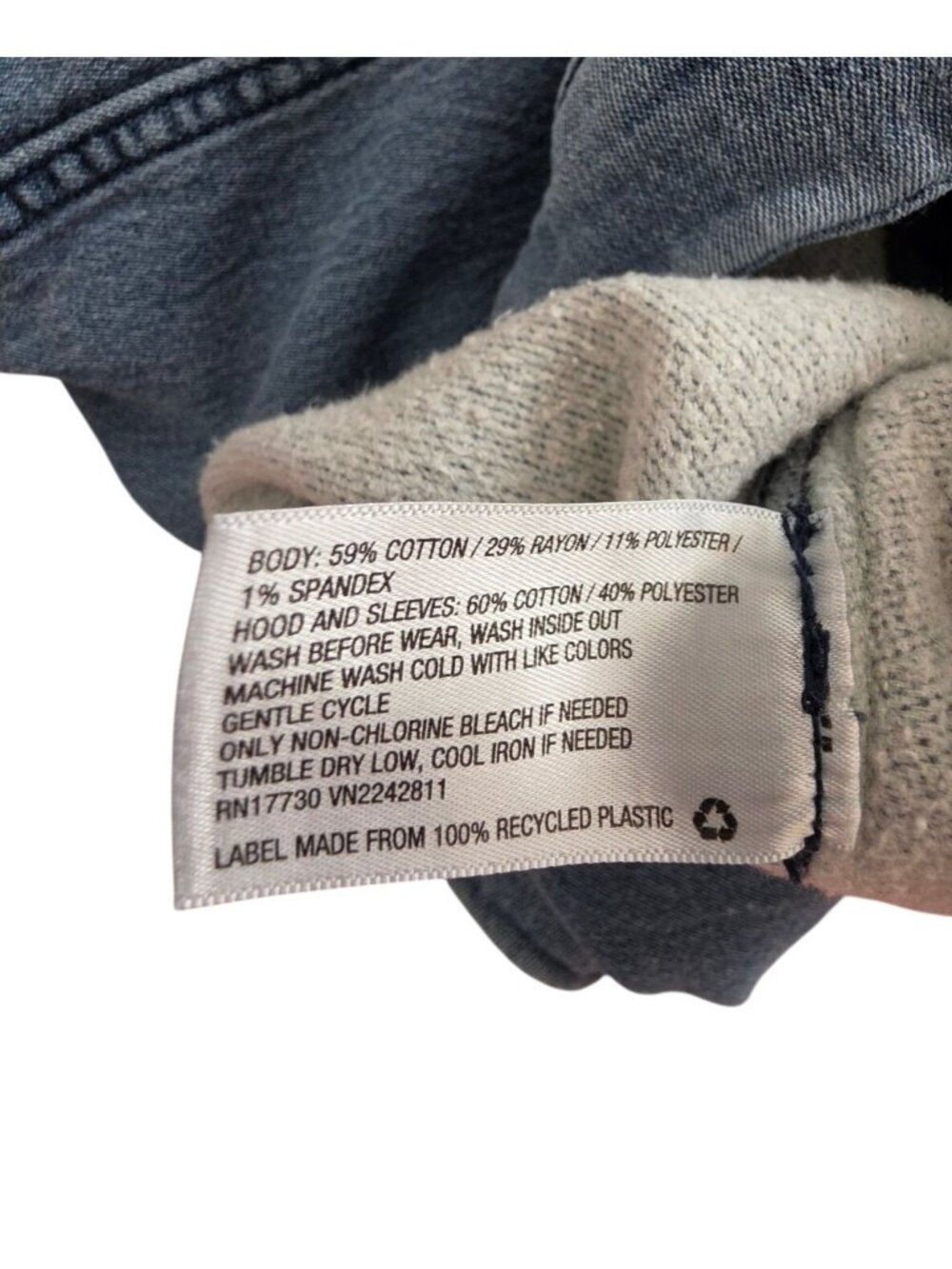 Art Class Kids Denim Jacket With Knit Sleeves & Hood M 8/10 - Picture 10 of 12